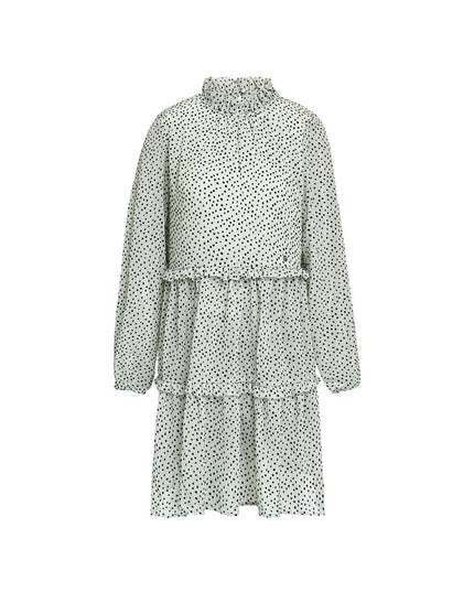 Gelaagde jurk met ruches Groen S