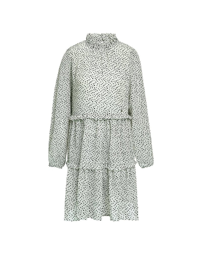 Gelaagde jurk met ruches Groen S