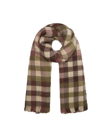 Geblokte sjaal winterkleuren Bruin Acryl