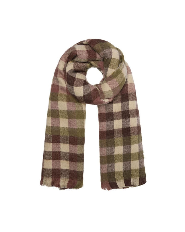 Geblokte sjaal winterkleuren Bruin Acryl
