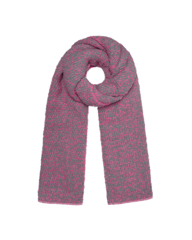 Sjaal met reliëf stof roze/grijs Polyester