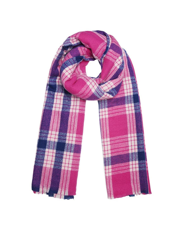Sjaal geruite print Fuchsia Polyester