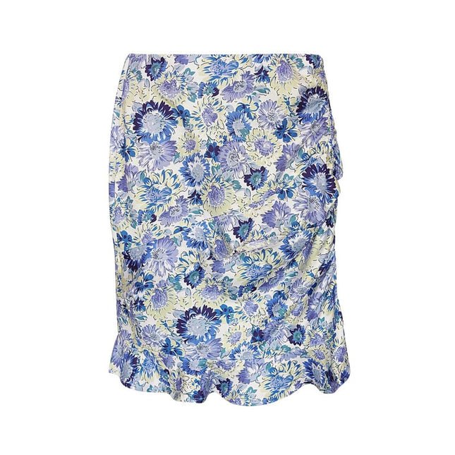 Rok bloemenprint - blauw S