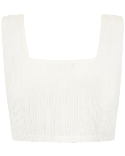 Crop top knot detail - white S