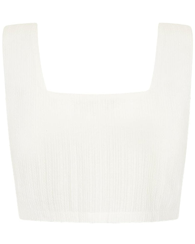 Crop top knot detail - white S