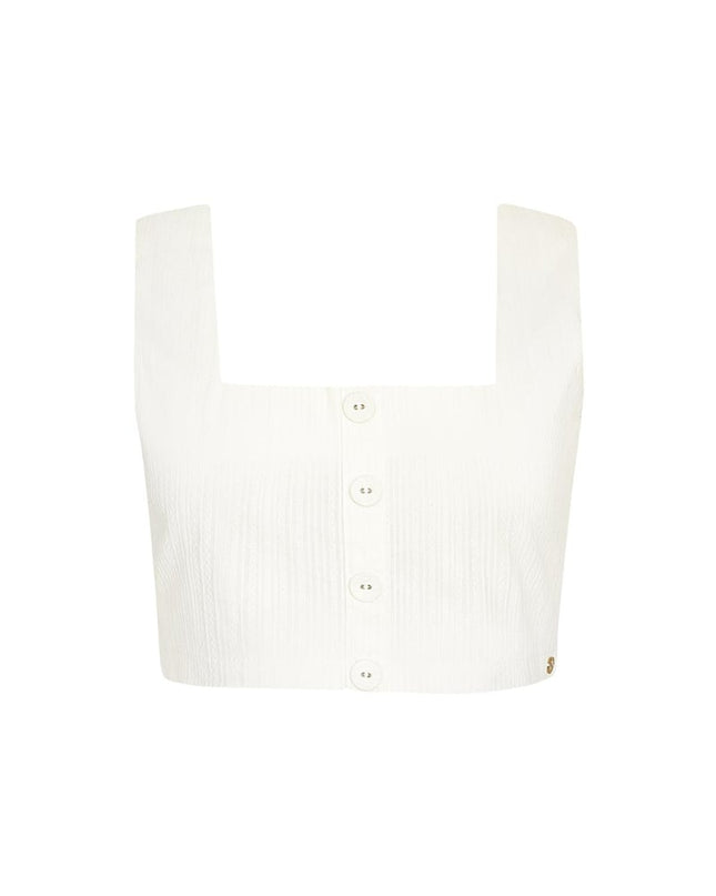 Crop top knot detail - white S