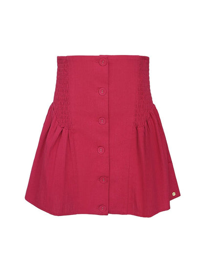 Rok met knopen en smock detail Wit S