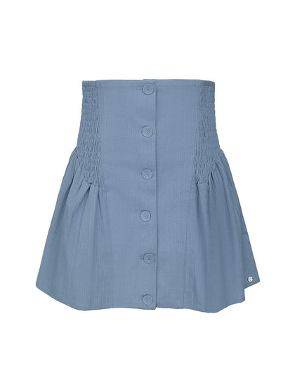 Rok met knopen en smock detail Wit S