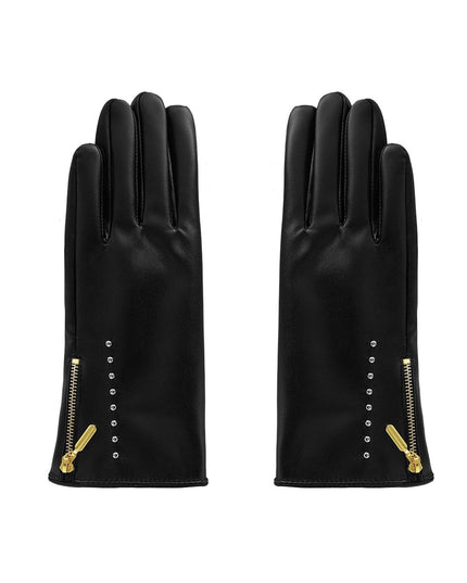 Handschoenen PU met studs en rits