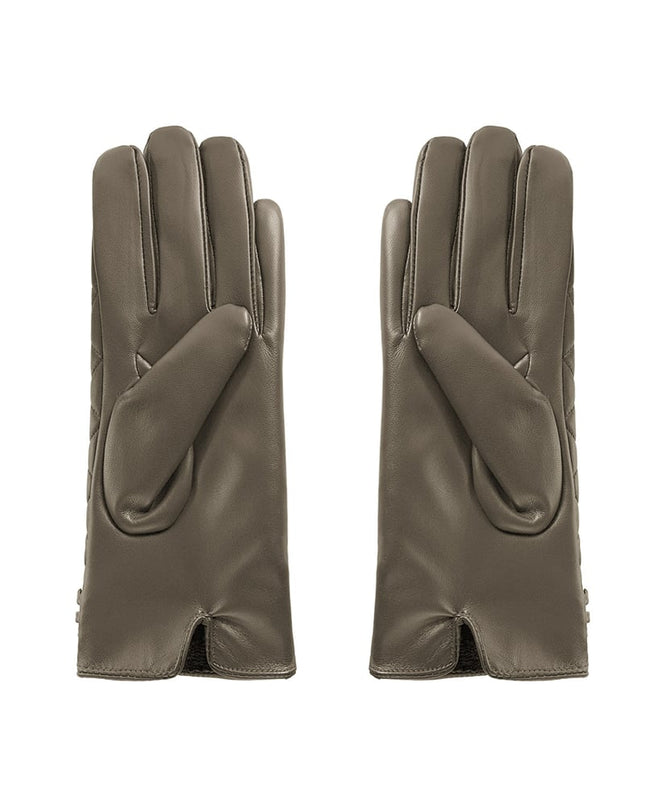 Gloves checked with chain - brown