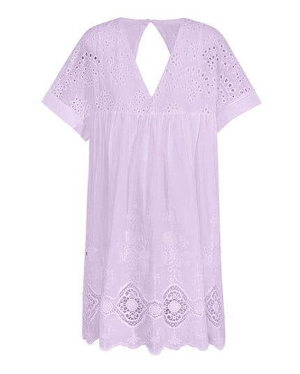 Short dress with open back - fuchsia