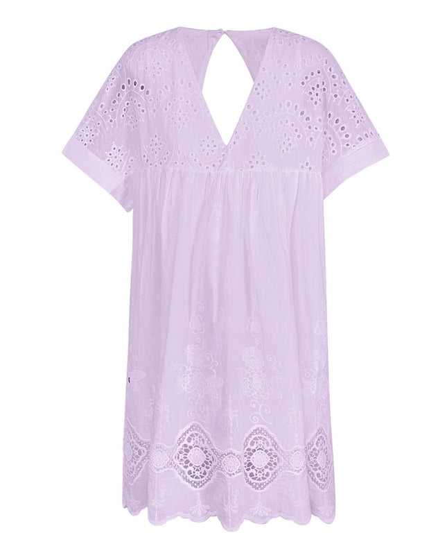 Short dress with open back - fuchsia