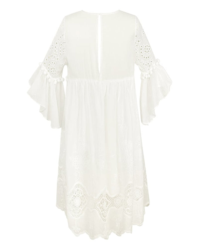 Dress embroidered details white