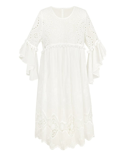Dress embroidered details white