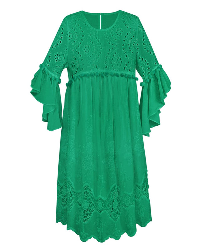 Dress embroidered details white