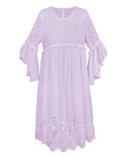 Dress embroidered details white