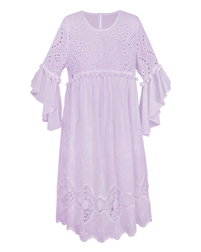 Dress embroidered details white