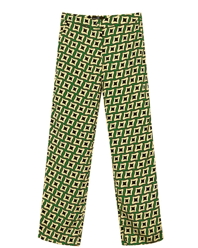 Broek retro print zwart
