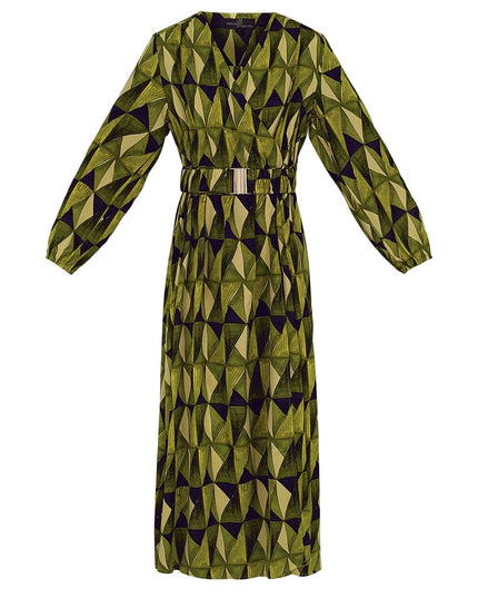 Maxi jurk retroprint groen