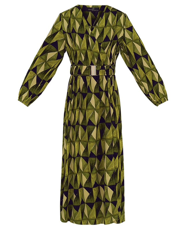 Maxi jurk retroprint groen