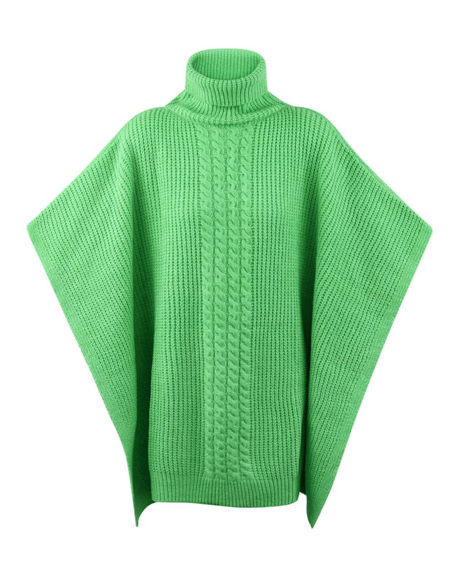 Effen gebreide poncho