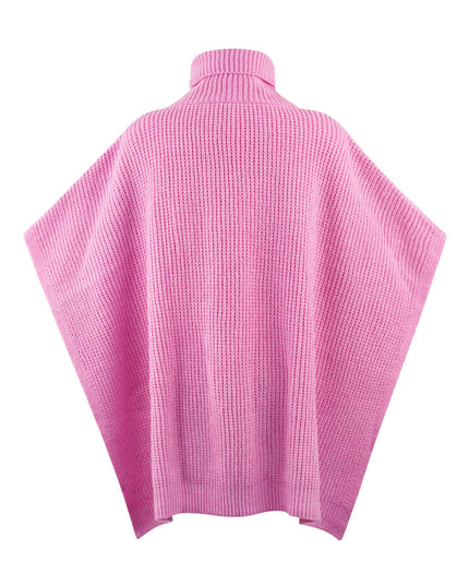 Effen gebreide poncho