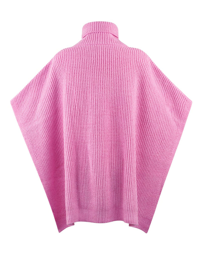 Effen gebreide poncho