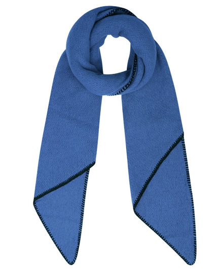 Wintersjaal eenkleurig met zwarte stiksels
