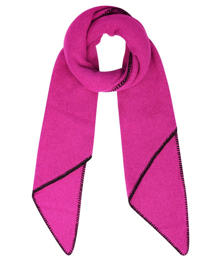 Wintersjaal eenkleurig met zwarte stiksels