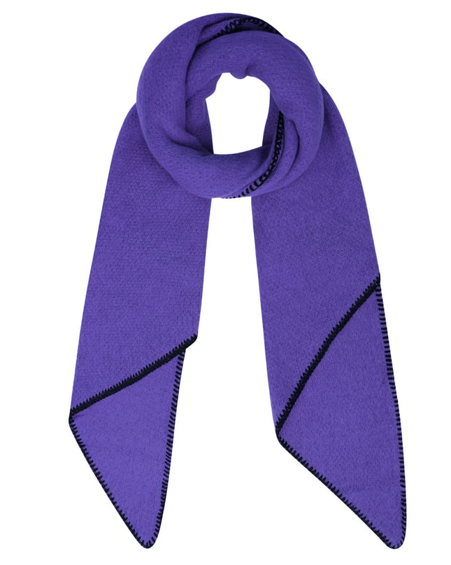 Wintersjaal eenkleurig met zwarte stiksels