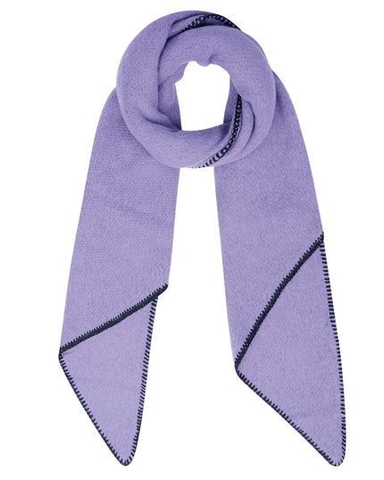 Wintersjaal eenkleurig met zwarte stiksels