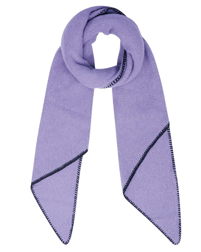 Wintersjaal eenkleurig met zwarte stiksels