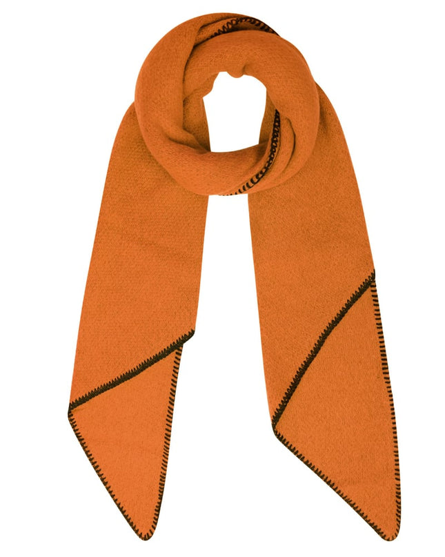 Wintersjaal eenkleurig met zwarte stiksels