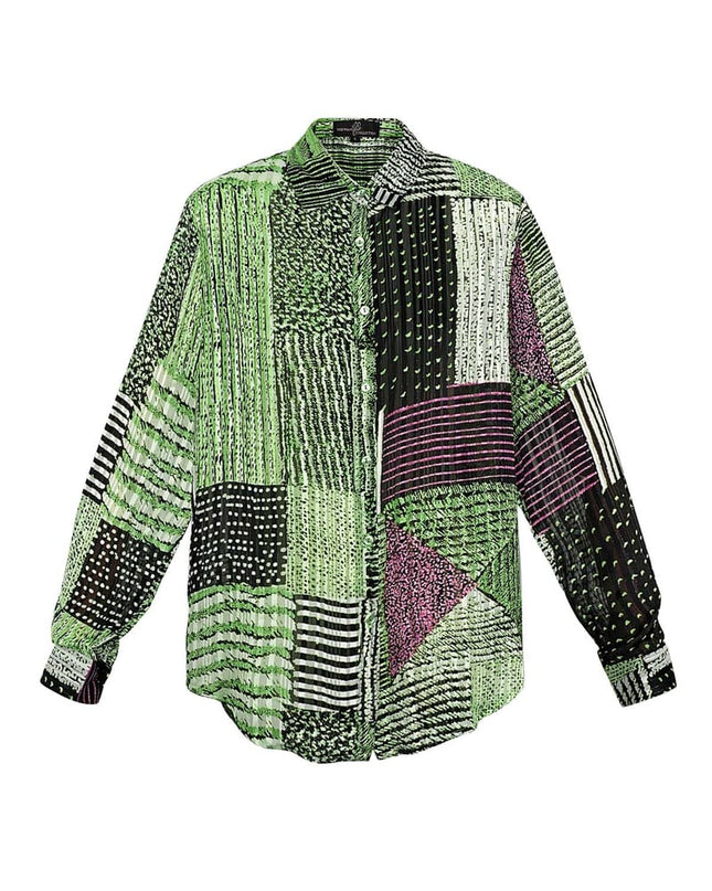 Blouse over de top print roze