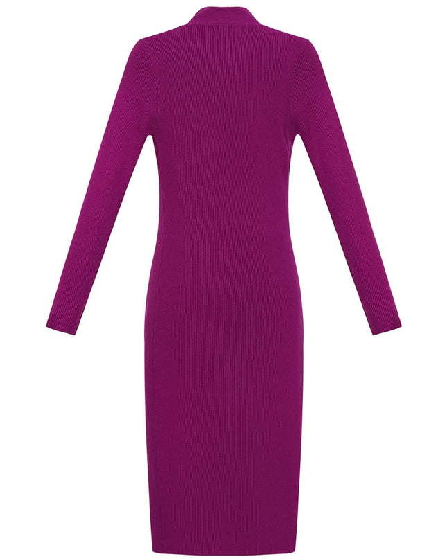Midi dress with slit - purple