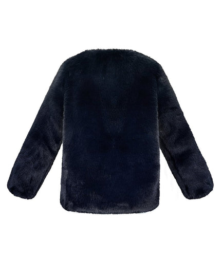 Faux fur coat - dark blue