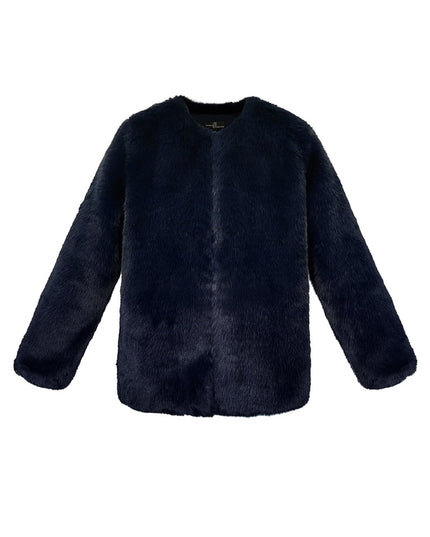 Faux fur coat - dark blue