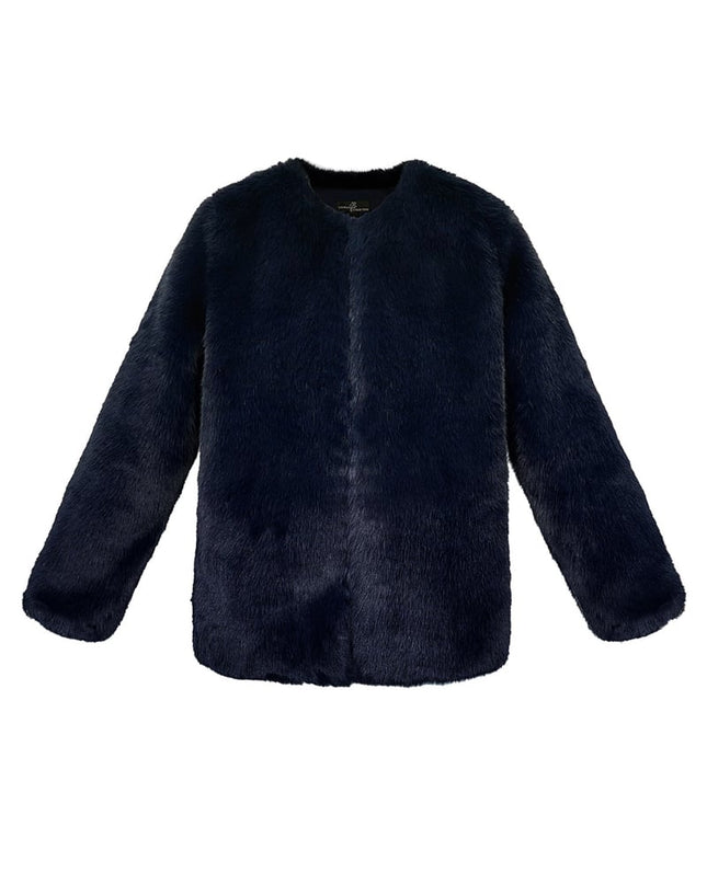 Faux fur coat - dark blue
