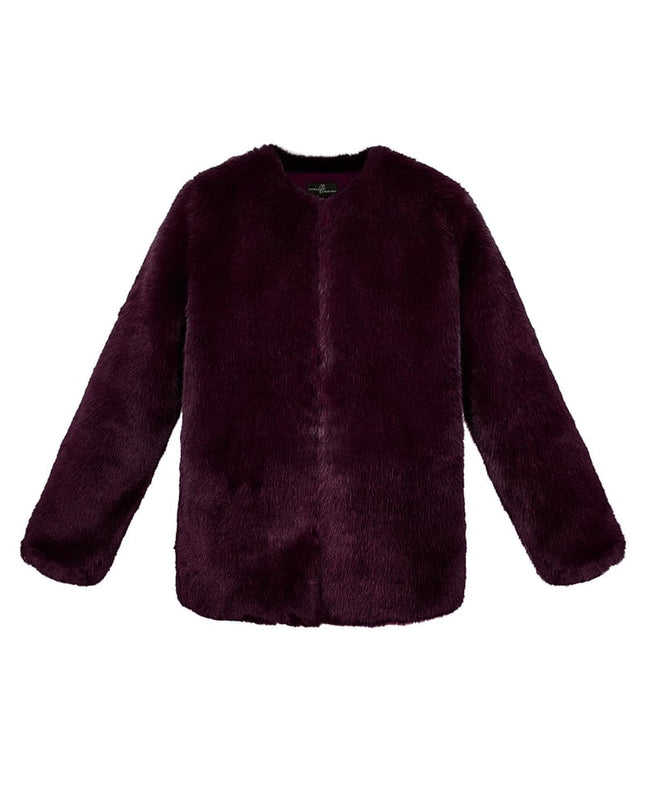 Faux fur coat - dark blue