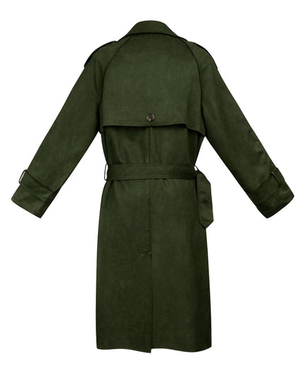 Classic trench coat suede - green S