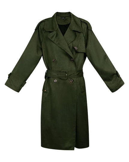Classic trench coat suede - green S