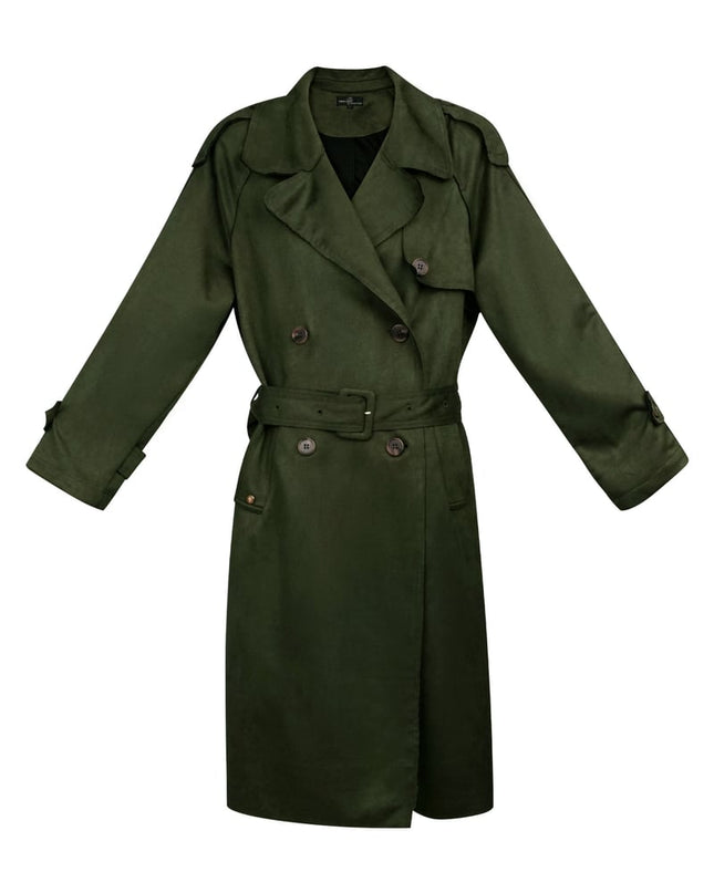 Classic trench coat suede - green S