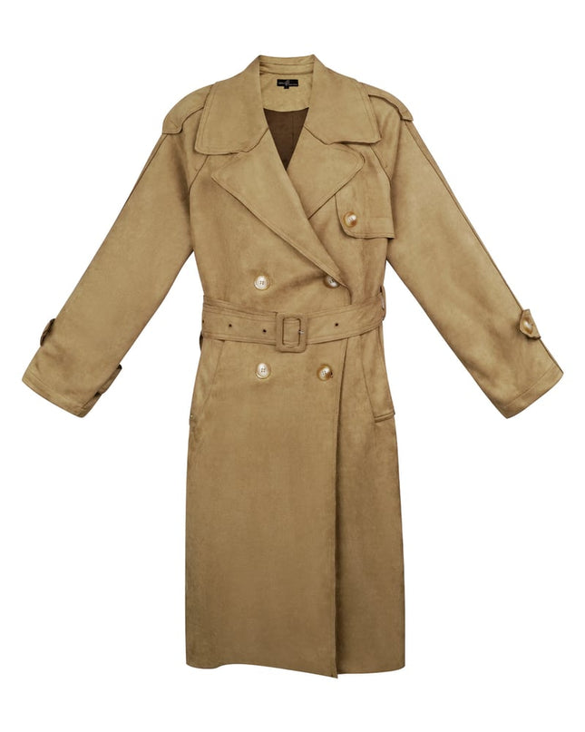 Classic trench coat suede - green S