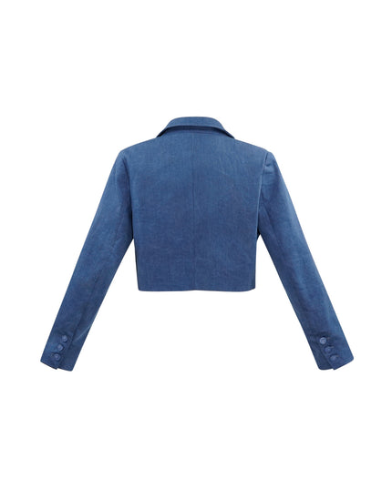 Denim cropped blazer - blue