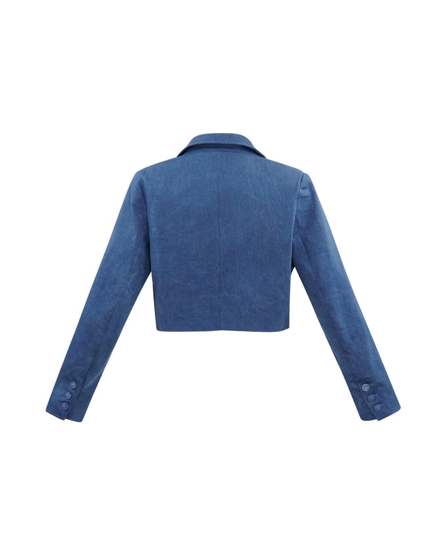 Denim cropped blazer - blue
