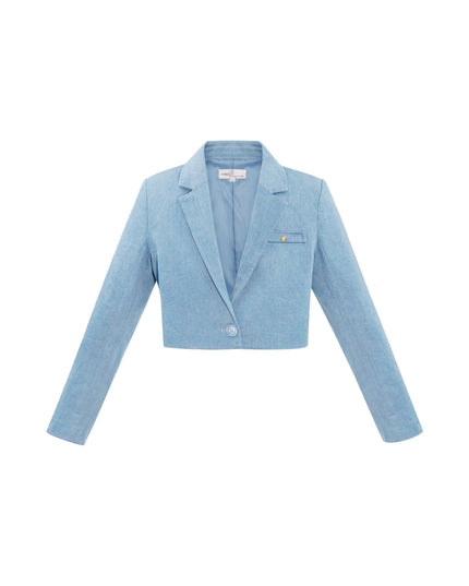 Denim cropped blazer - blue
