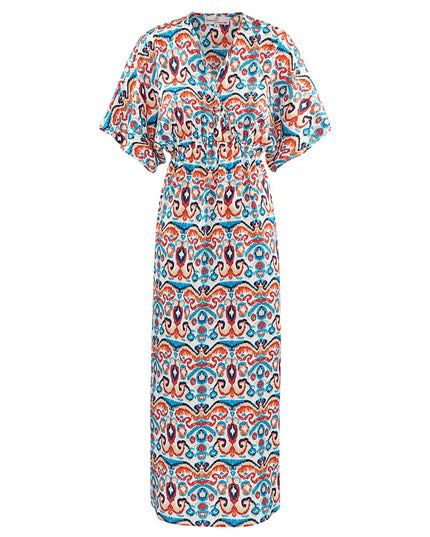 Long dress with print - red/blue - S