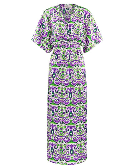 Long dress with print - red/blue - S