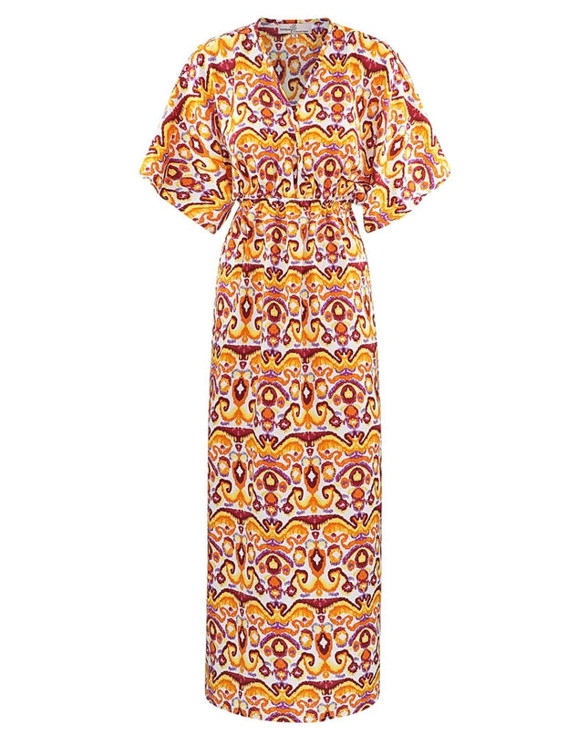 Long dress with print - red/blue - S