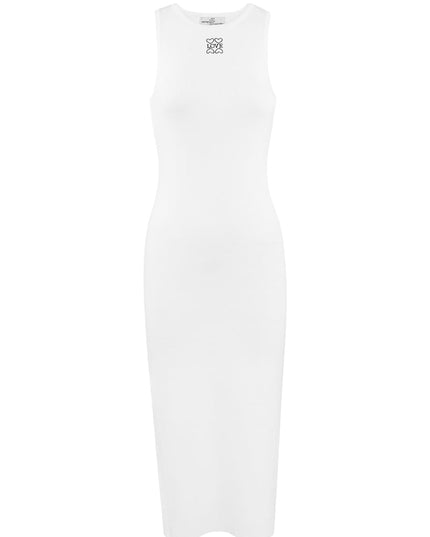Long knitted dress love - white